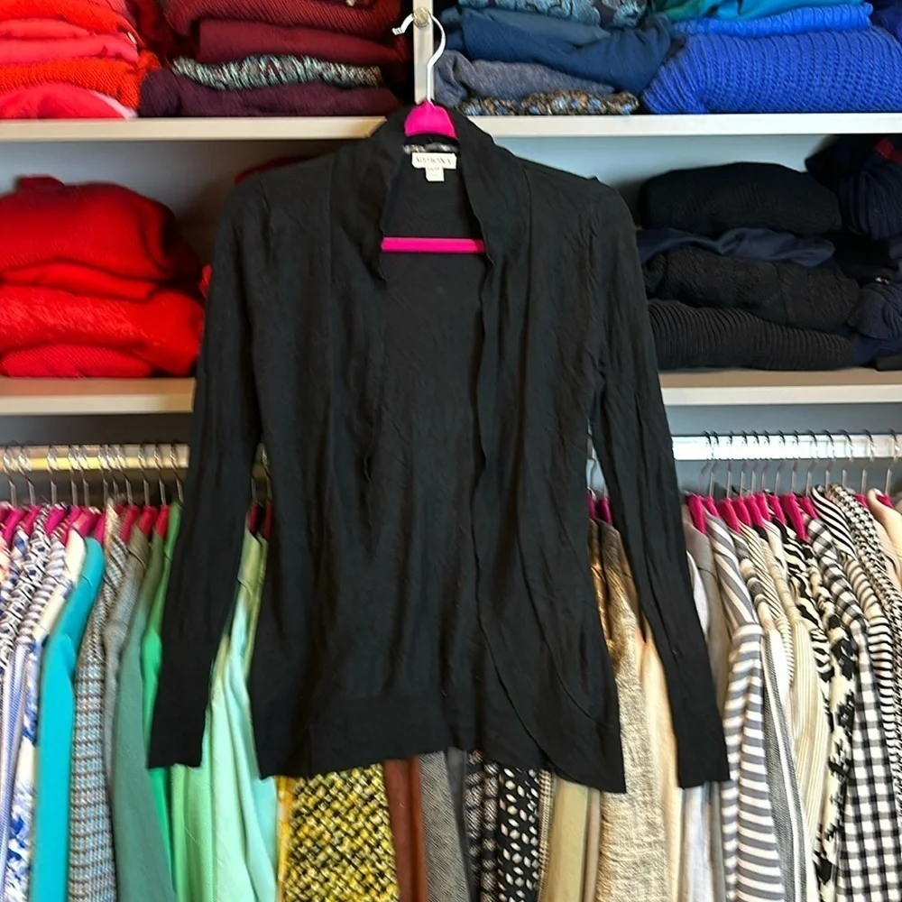 Merona black long sleeve open front cardigan size XS